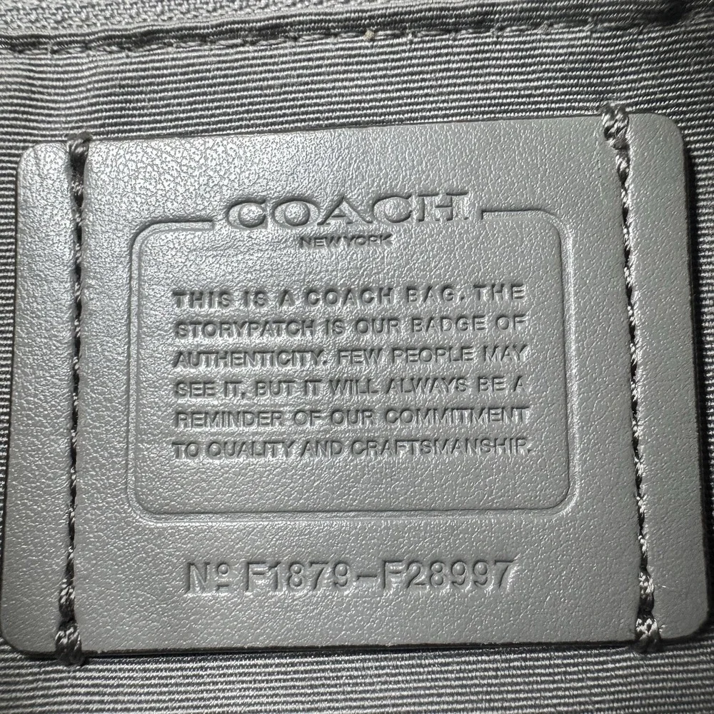 Coach F28997 Lexy Large Grey Birch / Silver Pebble Leather Shoulder Bag Tote